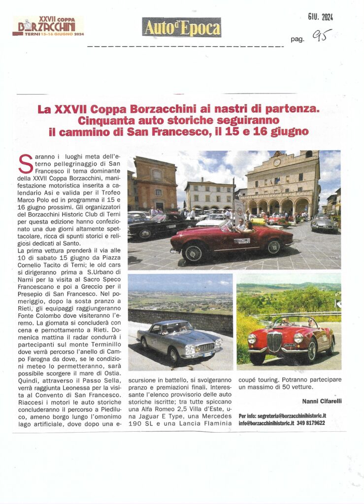 15 giugno 2024 Auto d'Epoca